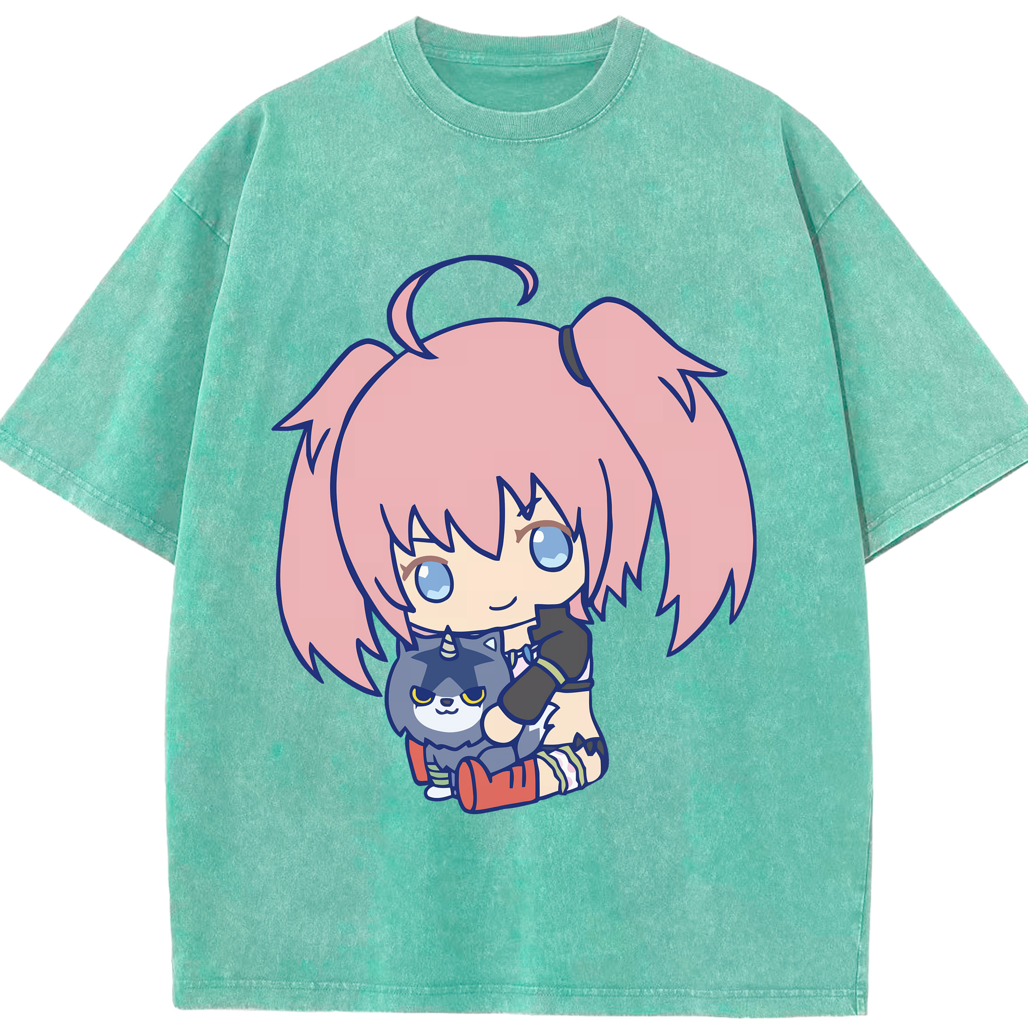 （画像用） 転スラ Regarding Reincarnated to Slime 綿100% ヴィンテージ風 半袖Tシャツ（フロントプリント）